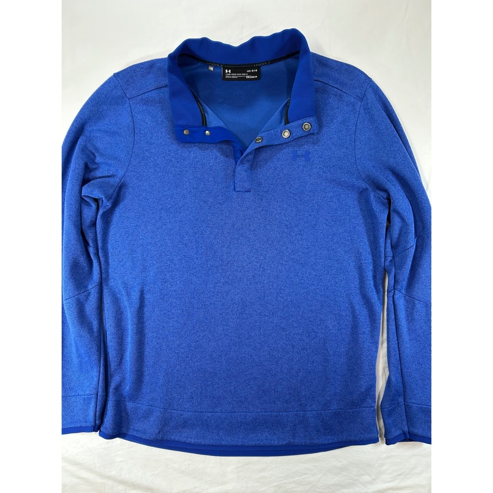 Under‎ Armour Golf Mens Large ColdGear Snap Mock Neck Pullover Blue Gorpcore